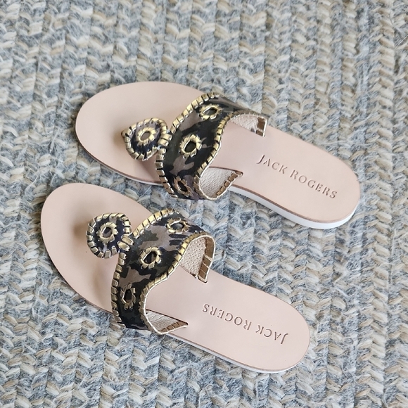 Camo Embellished‎ Sandals - Black and White - Picture 4 of 6